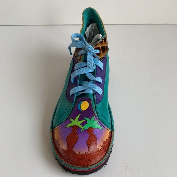 Soletech art to wear painted lace sneakers palm trees sun and moon - Picture 4 of 16